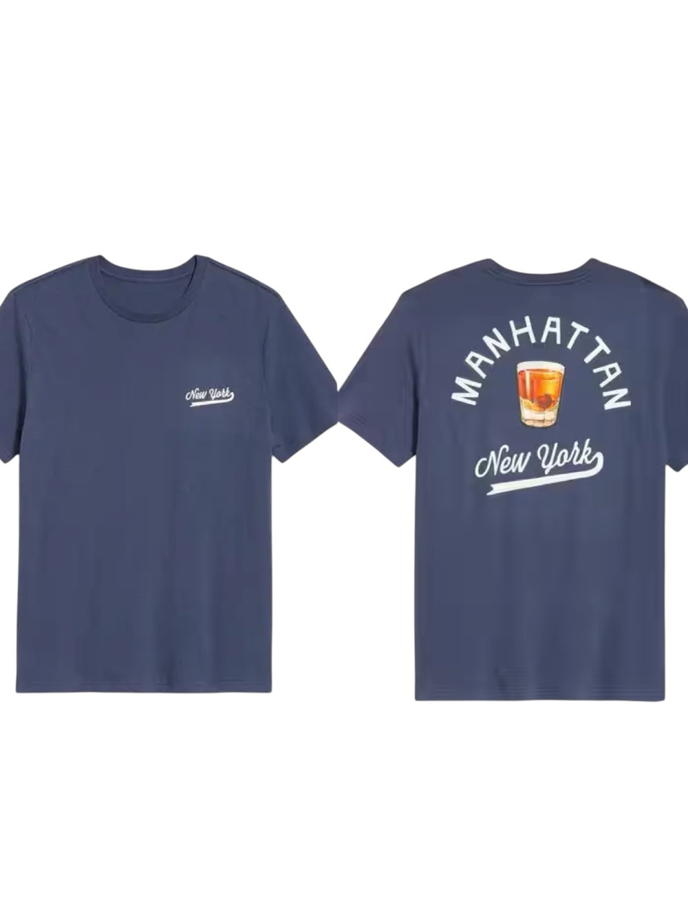 NWOT OLD NAVY men’s Manhattan New York cocktail t-shirt blue size large new